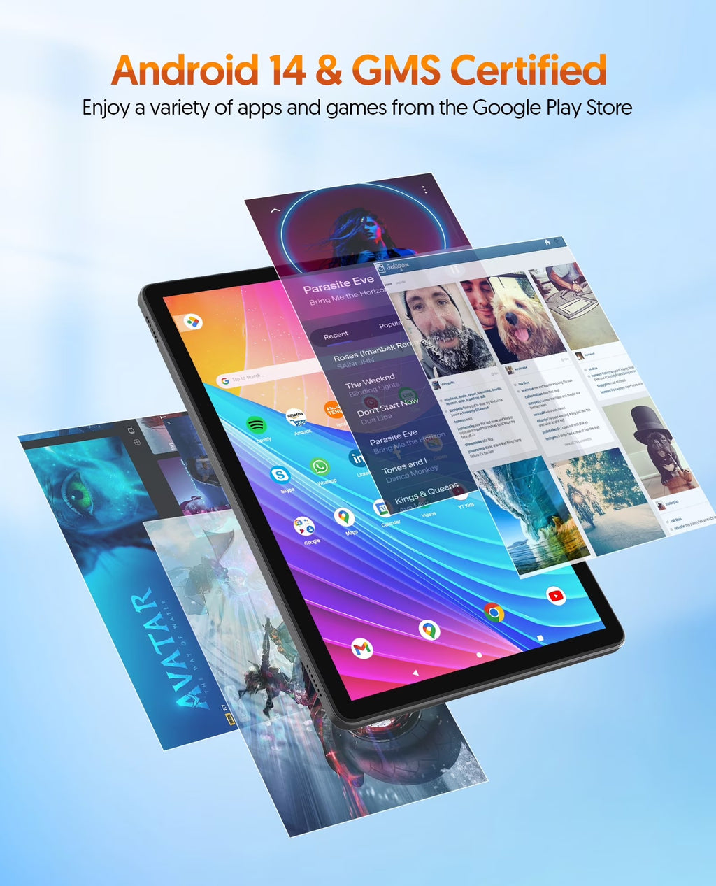 11 Inch Android 14 Tablet 2 in 1 Tablet, Qcta Core, 8GB RAM+128GB ROM+1TB Expand, 2+8MP Camera, 8000mAh Battery, 5G/2.4G WiFi, Bluetooth, Case (Gray)