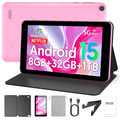 PUTECCH Android 15 Tablet,7 inch Tablets with Case,Penta-Core,3GB+32GB 1TB Expandable Storage,Wi-Fi 6, 5G Dual-Band，3500mAh Battery