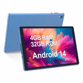 PUTECCH Tablet 10 inch, Android 14 Tablet, 32GB ROM 1TB Expand Computer Tablets, Quad Core Processor 6000mAh Battery, 1280x800 IPS Touch Screen, 2+2MP Dual HD Camera, Bluetooth Wifi Tablet PC