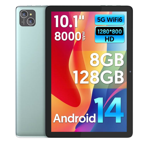 PUTECCH Android 14 Tablet 10 inch 128GB ROM 8GB RAM Google GMS Computer Tablet,8000mAh,Wifi, Bluetooth