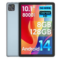 PUTECCH Android 14 Tablet 10 inch 128GB ROM 8GB RAM Google GMS Computer Tablet,8000mAh,Wifi, Bluetooth