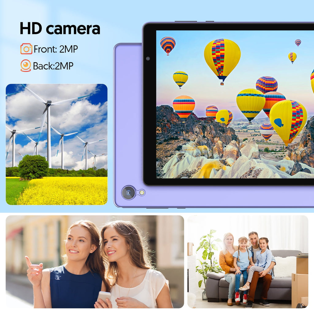 PUTECCH 10 Inch Tablet, Android 14 Tablets, 4(2+2) GB RAM, 32GB ROM, 1280x800 IPS, Quad Core CPU, WiFi 6, 6000mAh Battery, Purple