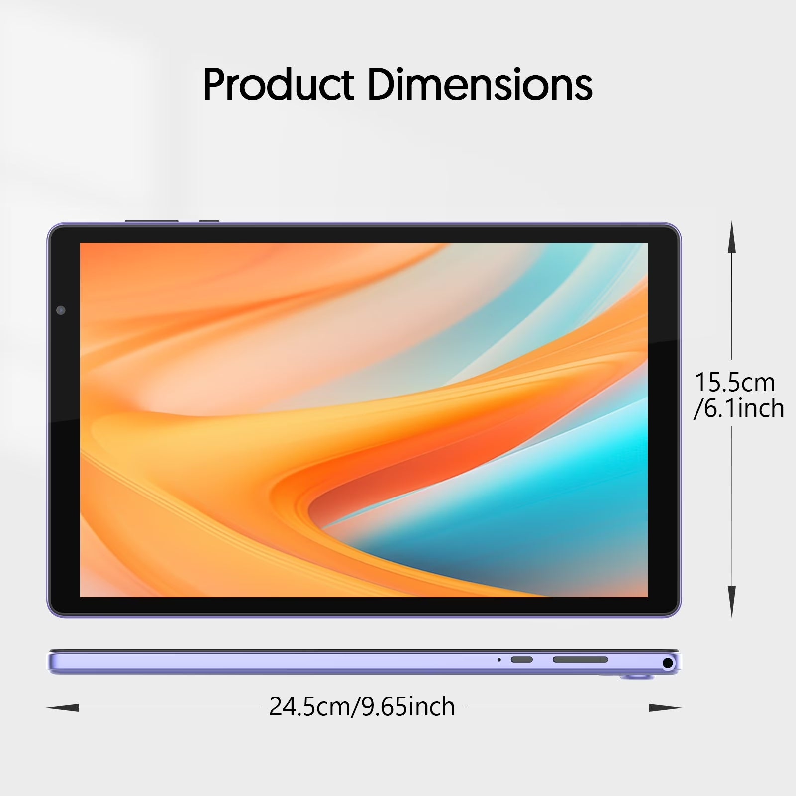 PUTECCH 10 Inch Tablet, Android 14 Tablets, 4(2+2) GB RAM, 32GB ROM, 1280x800 IPS, Quad Core CPU, WiFi 6, 6000mAh Battery, Purple